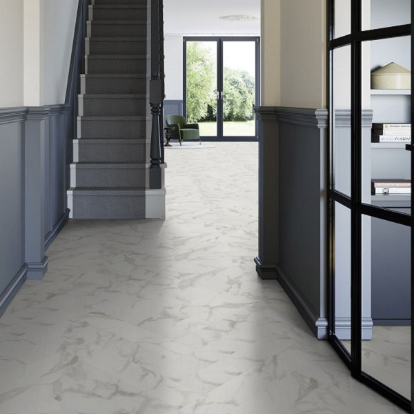 Invictus Maximus Herringbone Pure Marble-Snowflake кварц-виниловый пол клеевой