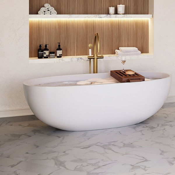 Invictus Maximus Herringbone Pure Marble-Snowflake кварц-виниловый пол клеевой